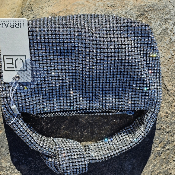 URBAN EXPRESSIONS RHINESTONE BLING KNOTTED EVENING HANDBAG NWT 5 available - Picture 3 of 7